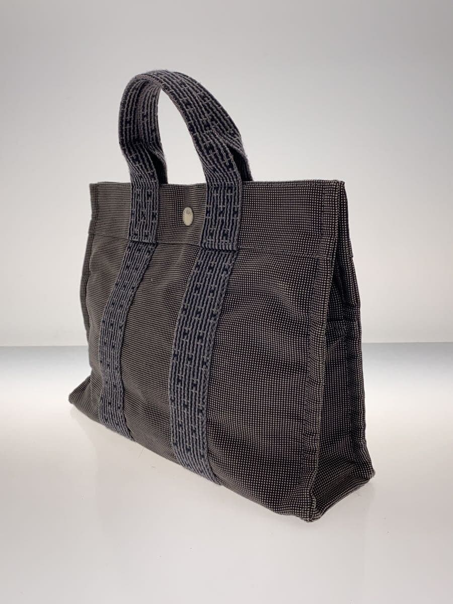 HERMES Handbag Canvas GRY 2