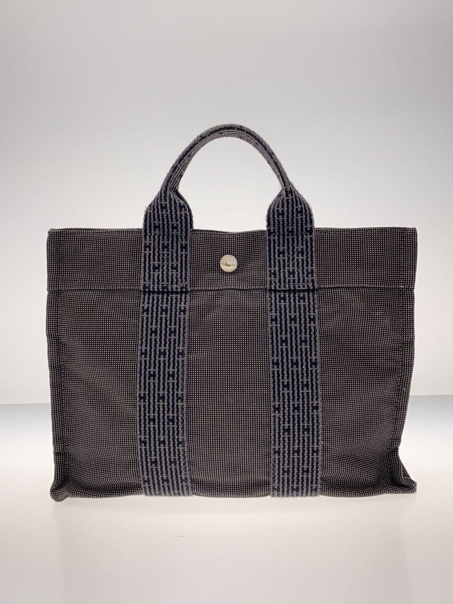 HERMES Handbag Canvas GRY 3