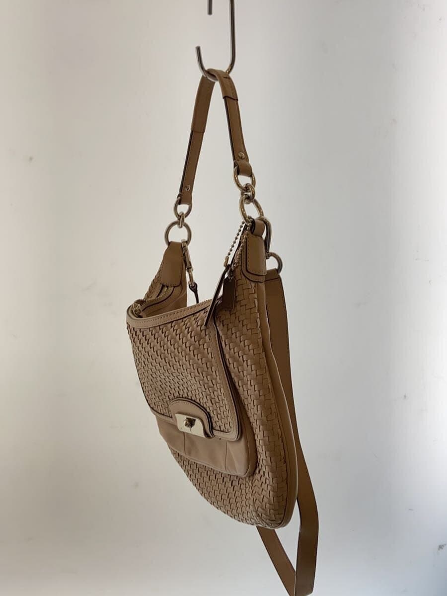 COACH Shoulder Bag_All Leather Leather BEG Solid 2