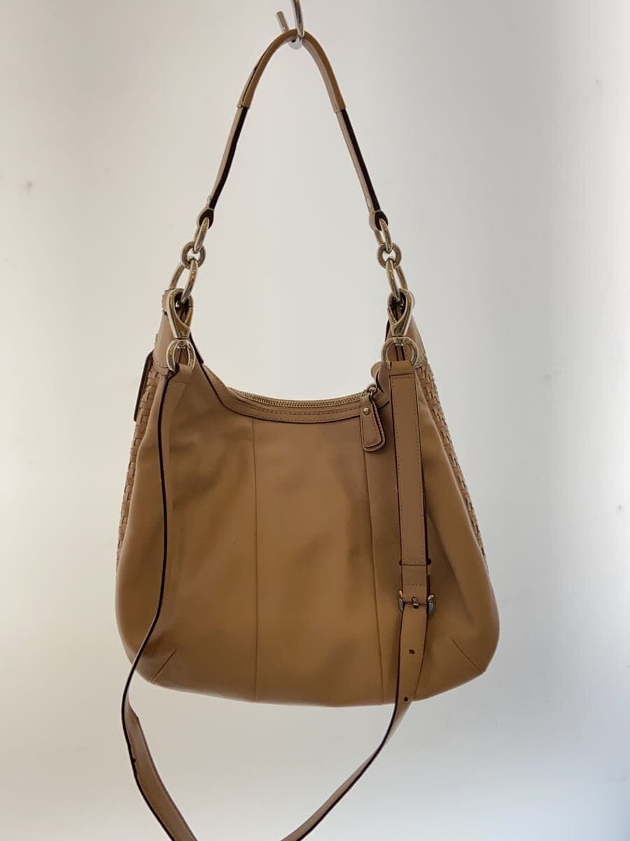 COACH Shoulder Bag_All Leather Leather BEG Solid 3
