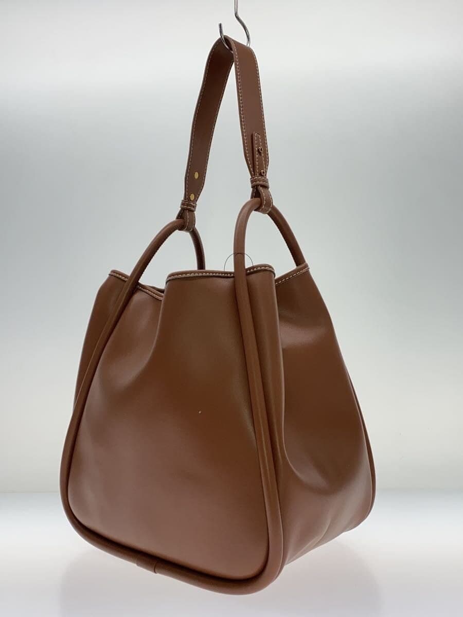 CHARLES&KEITH Layla Tubular Slouch Tote Bag Leather BRW Solid Color 2