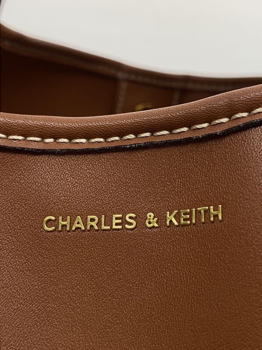 CHARLES&KEITH Layla Tubular Slouch Tote Bag Leather BRW Solid Color 5