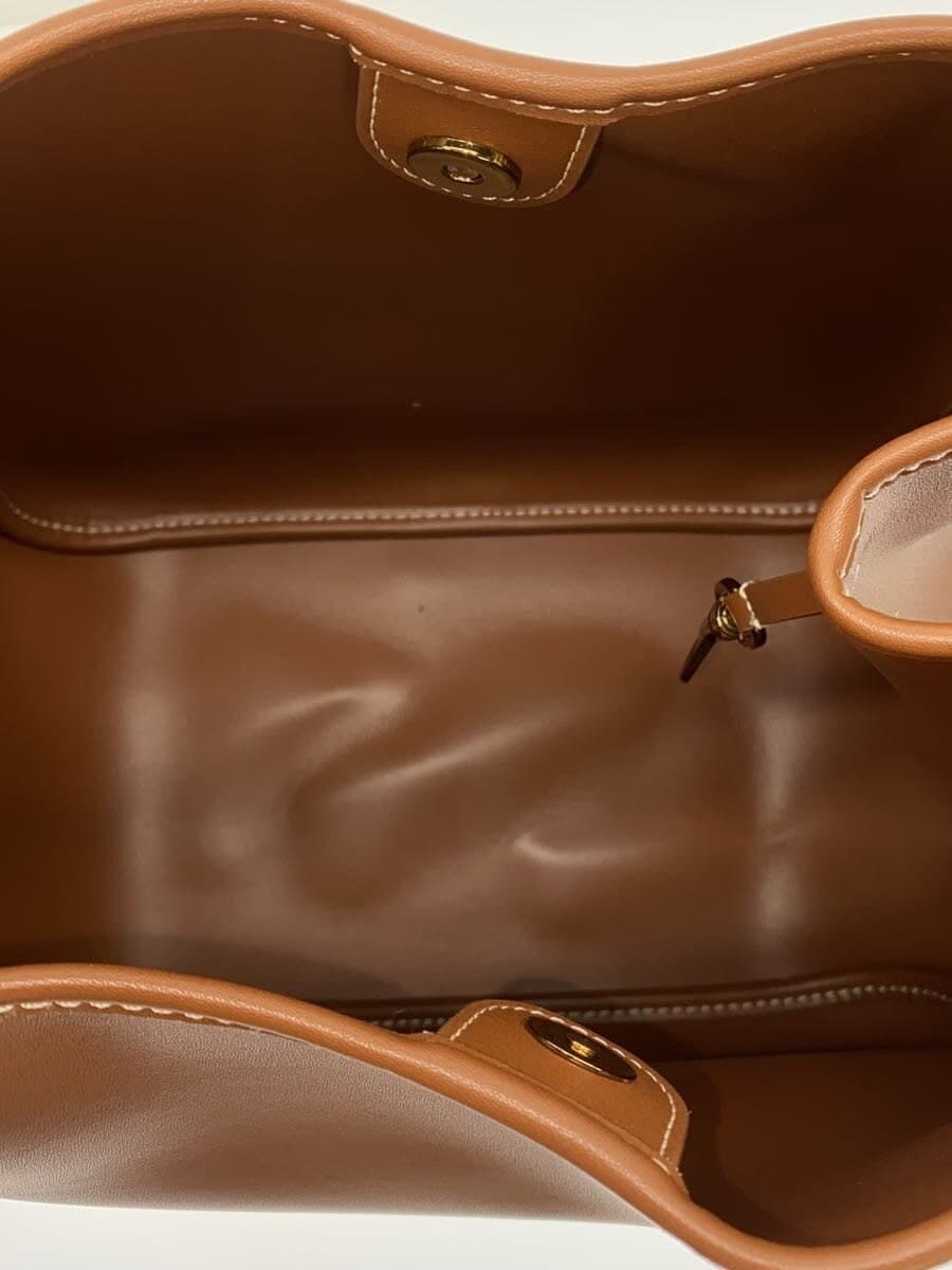 CHARLES&KEITH Layla Tubular Slouch Tote Bag Leather BRW Solid Color 6