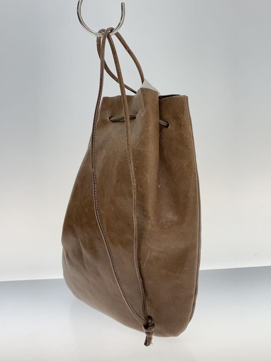 ARTS&CRAFTS Drawstring Pouch Bag Leather BRW Solid Color 2