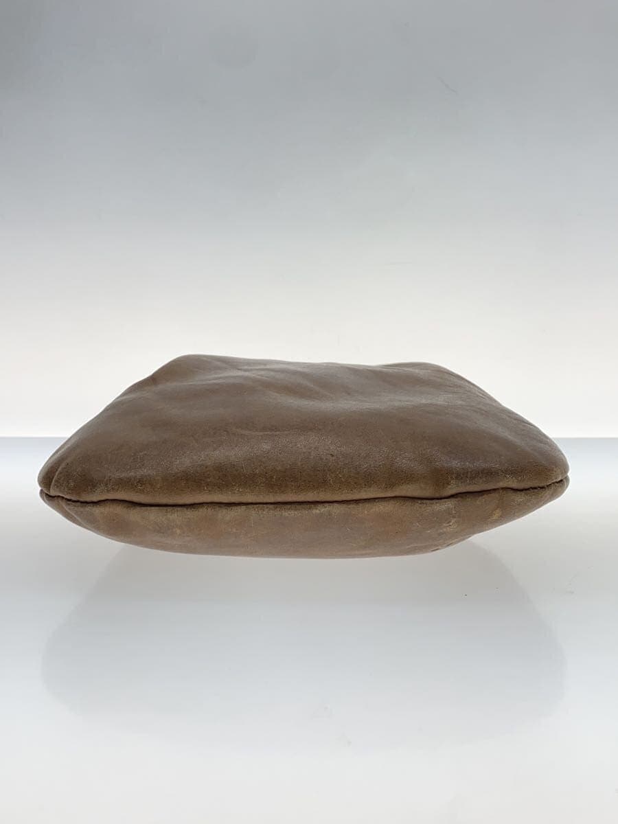 ARTS&CRAFTS Drawstring Pouch Bag Leather BRW Solid Color 4