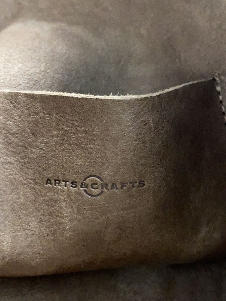 ARTS&CRAFTS Drawstring Pouch Bag Leather BRW Solid Color 5