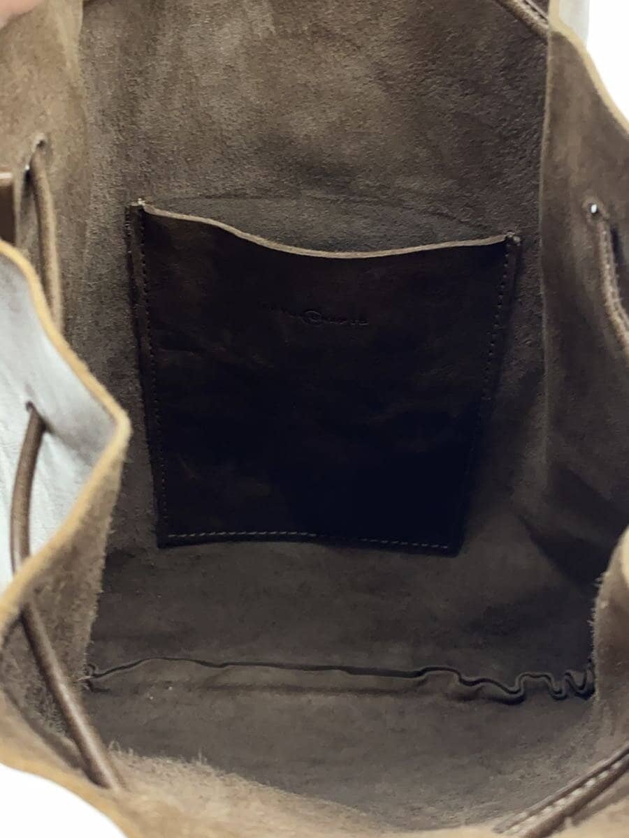 ARTS&CRAFTS Drawstring Pouch Bag Leather BRW Solid Color 6