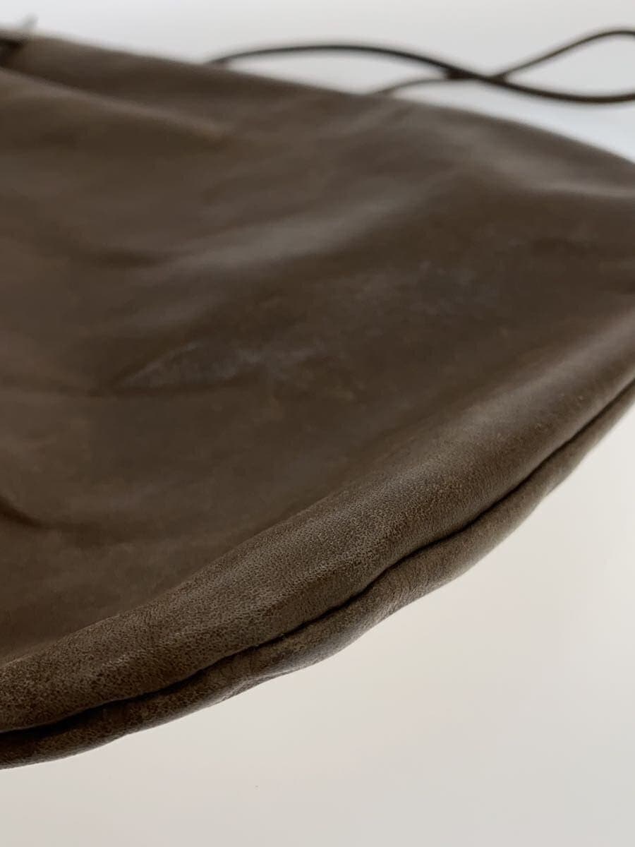 ARTS&CRAFTS Drawstring Pouch Bag Leather BRW Solid Color 7