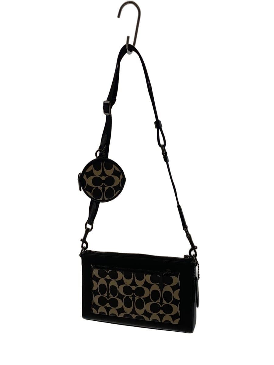 COACH Shoulder Bag Leather BLK All Over Pattern CP192