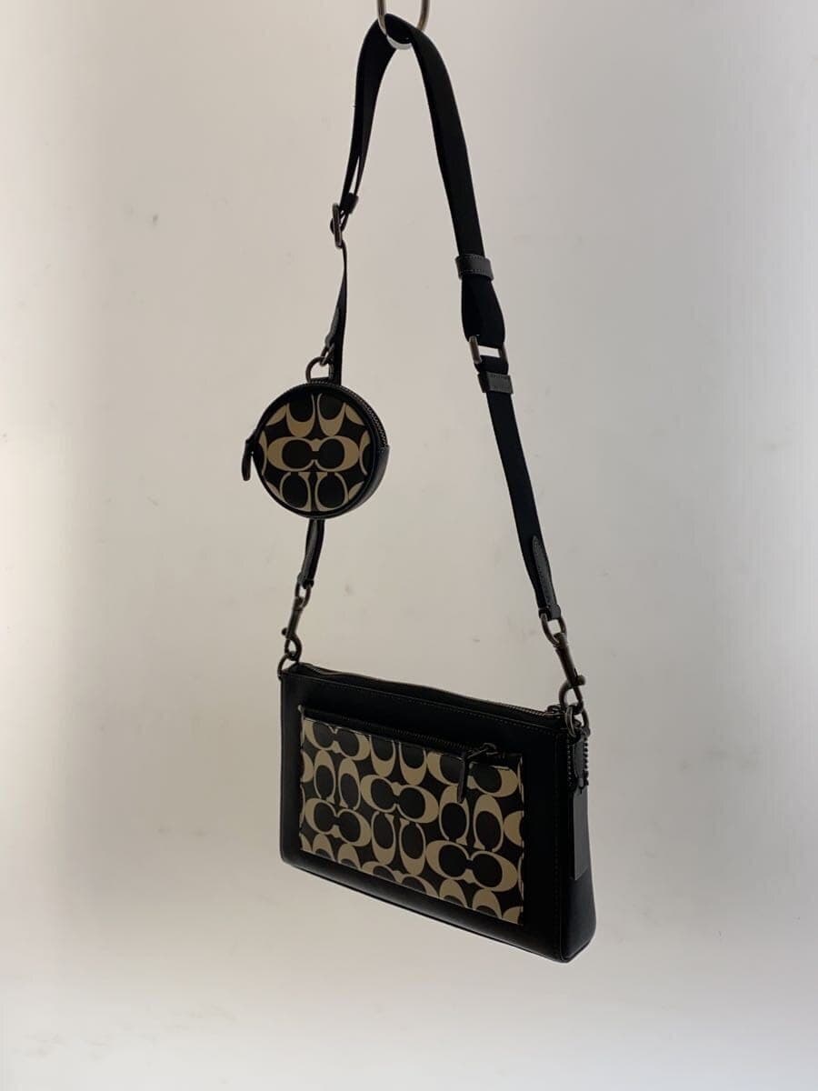 COACH Shoulder Bag Leather BLK All Over Pattern CP192 2