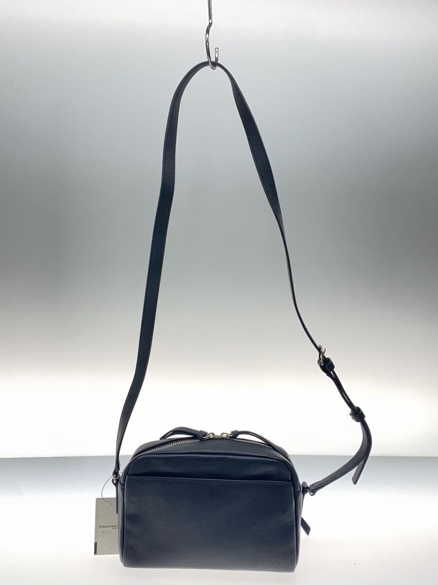 agnes b. Angele Shoulder Bag Cow Leather BLK Solid Color NS14E-02 3