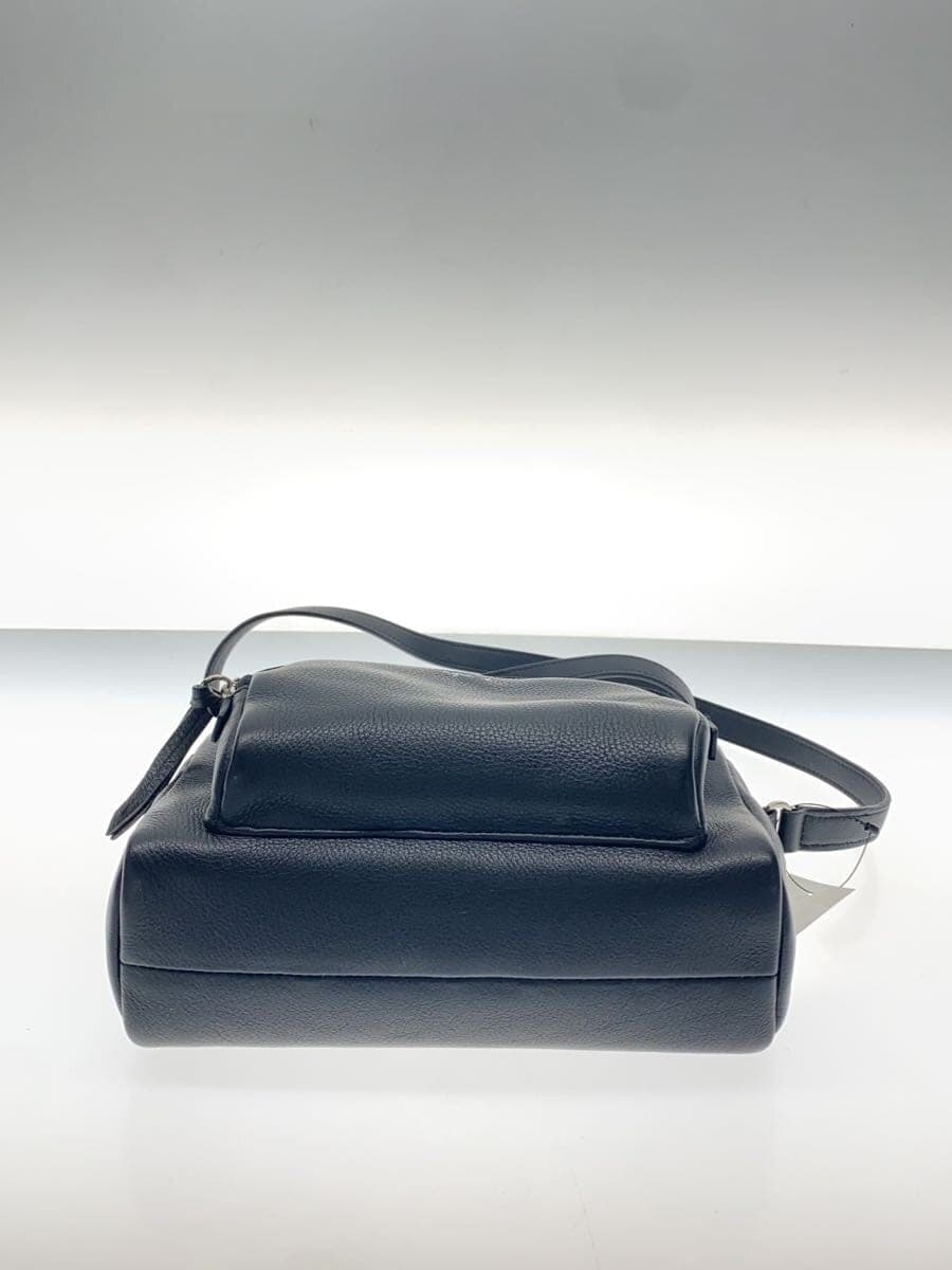 agnes b. Angele Shoulder Bag Cow Leather BLK Solid Color NS14E-02 4