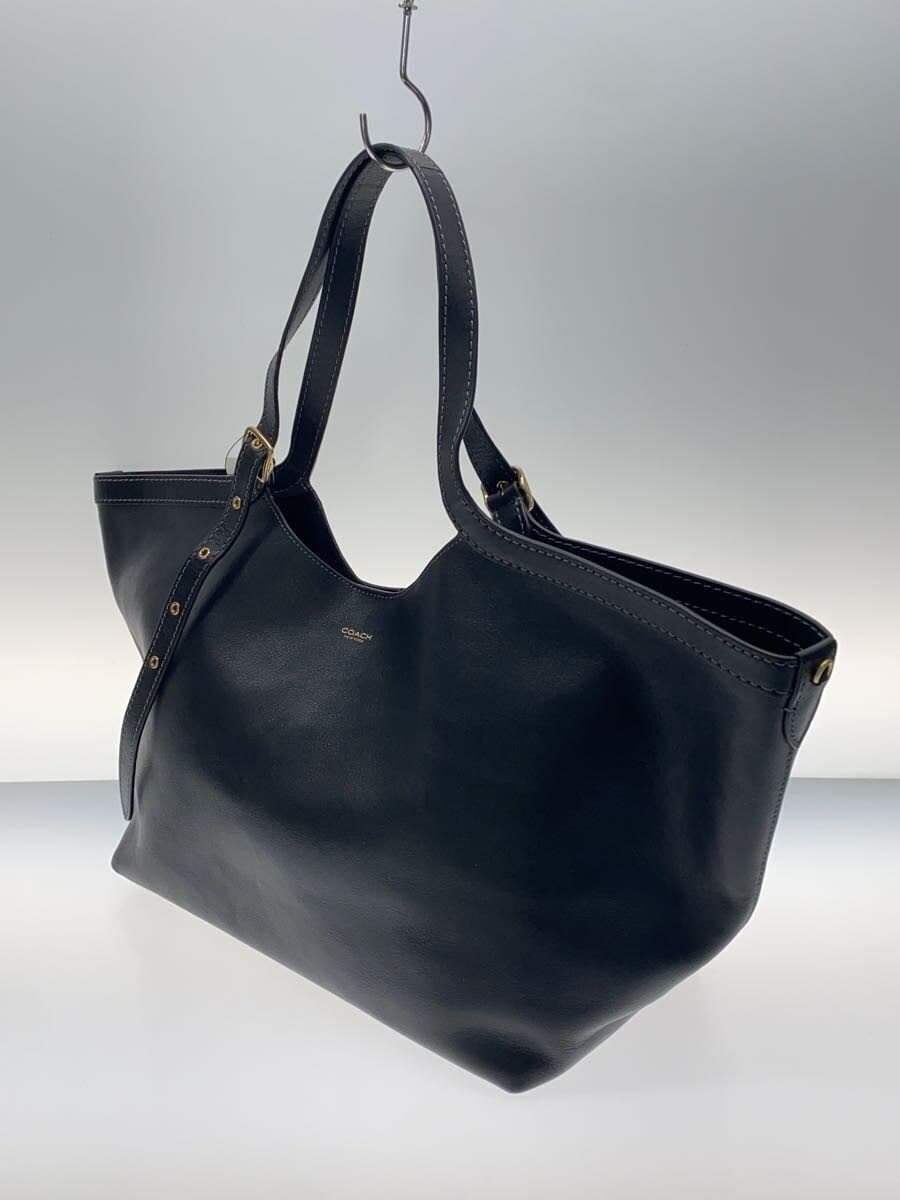 COACH tote bag leather black plain CAM00 2