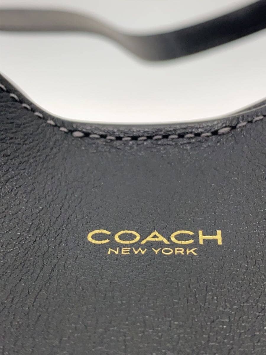 COACH tote bag leather black plain CAM00 5