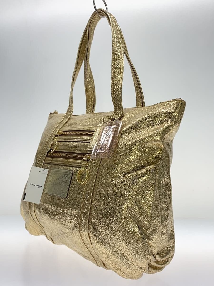 COACH tote bag leather gold plain 13820 2