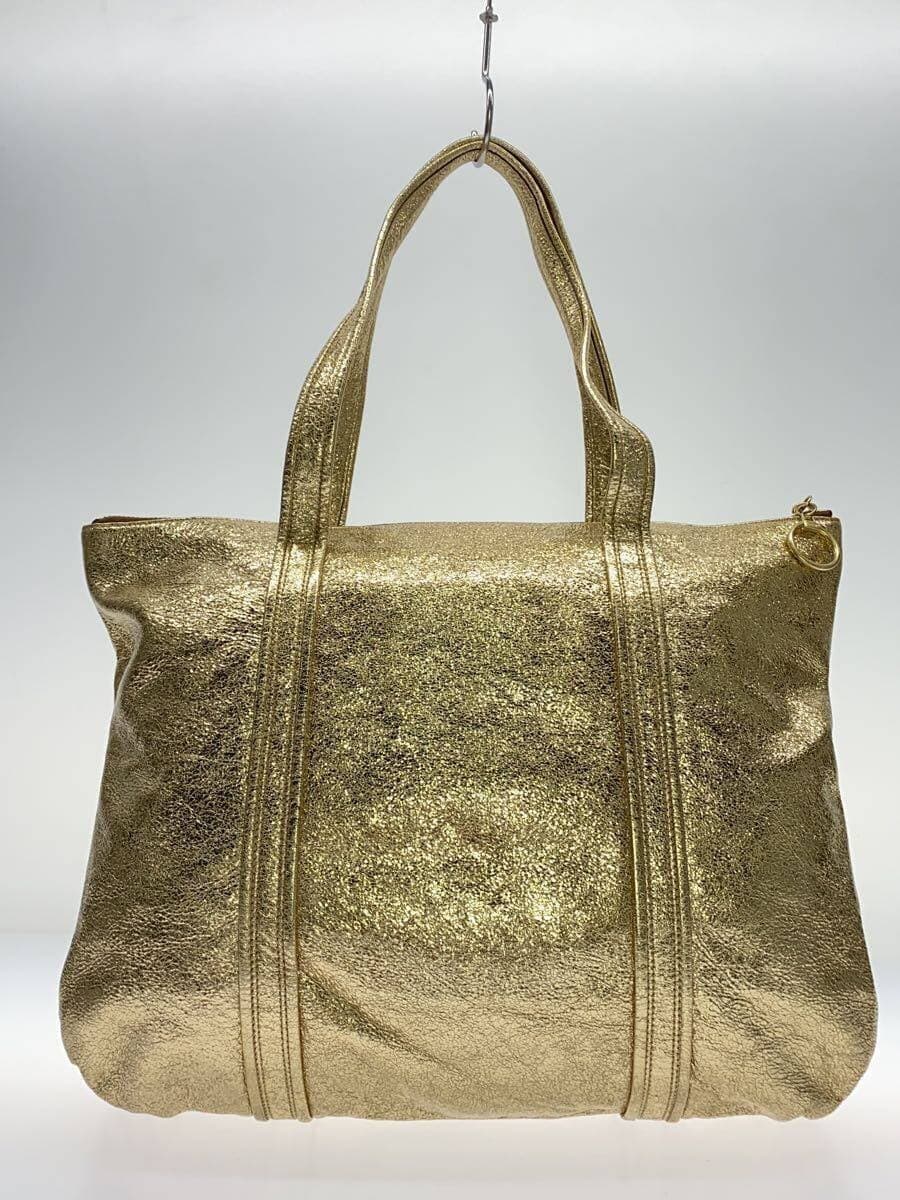 COACH tote bag leather gold plain 13820 3