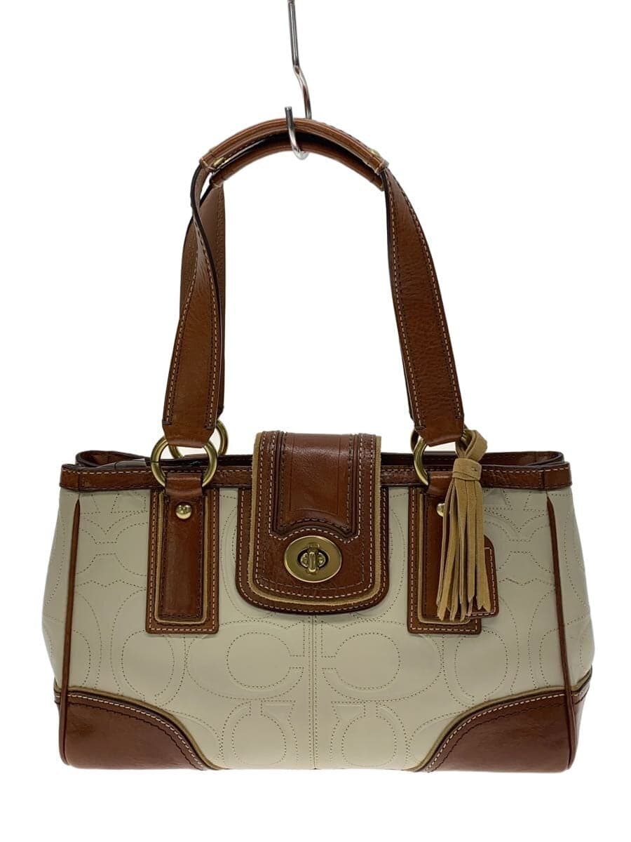 COACH handbag leather WHT plain 11330