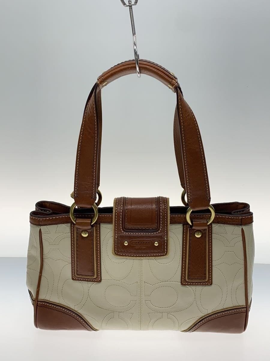 COACH handbag leather WHT plain 11330 3