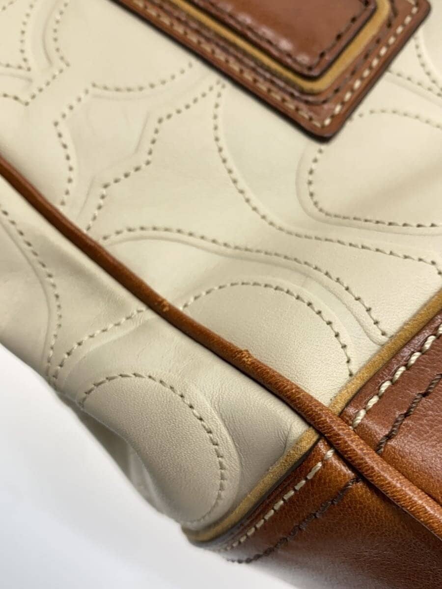 COACH handbag leather WHT plain 11330 7