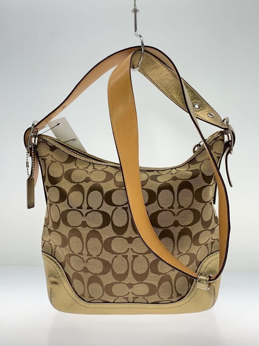 COACH Shoulder Bag Leather GLD All-over Pattern 1492 3