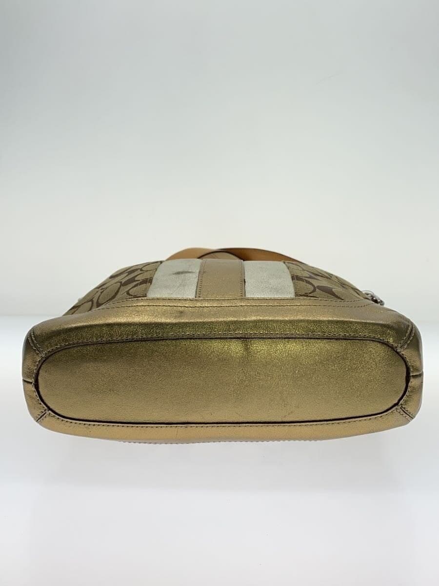 COACH Shoulder Bag Leather GLD All-over Pattern 1492 4