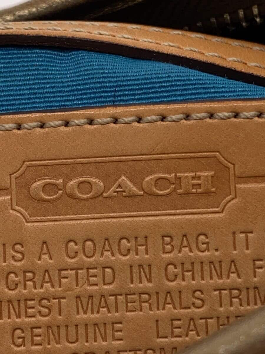 COACH Shoulder Bag Leather GLD All-over Pattern 1492 5