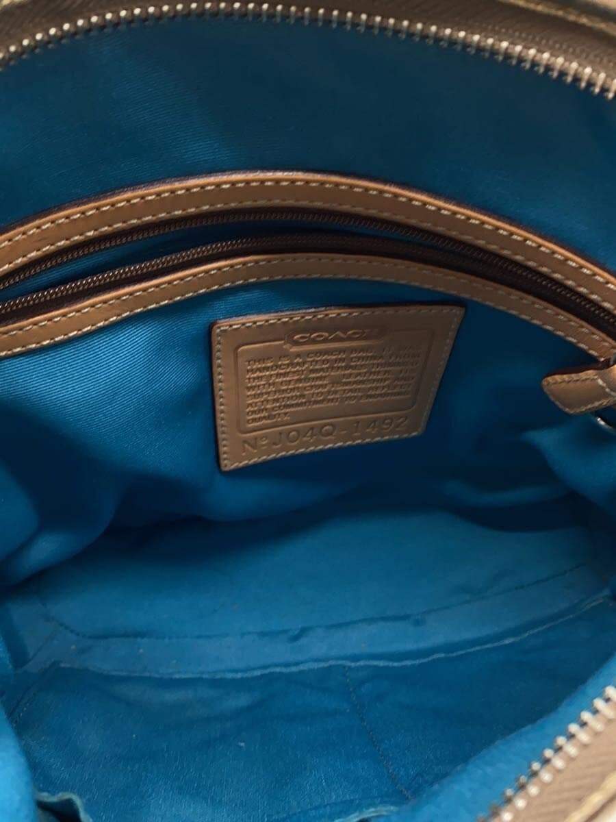 COACH Shoulder Bag Leather GLD All-over Pattern 1492 6