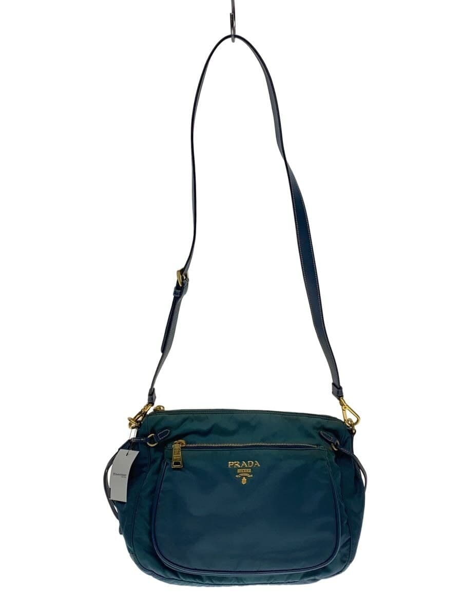 PRADA discoloration stains present shoulder bag nylon green plain BT0689