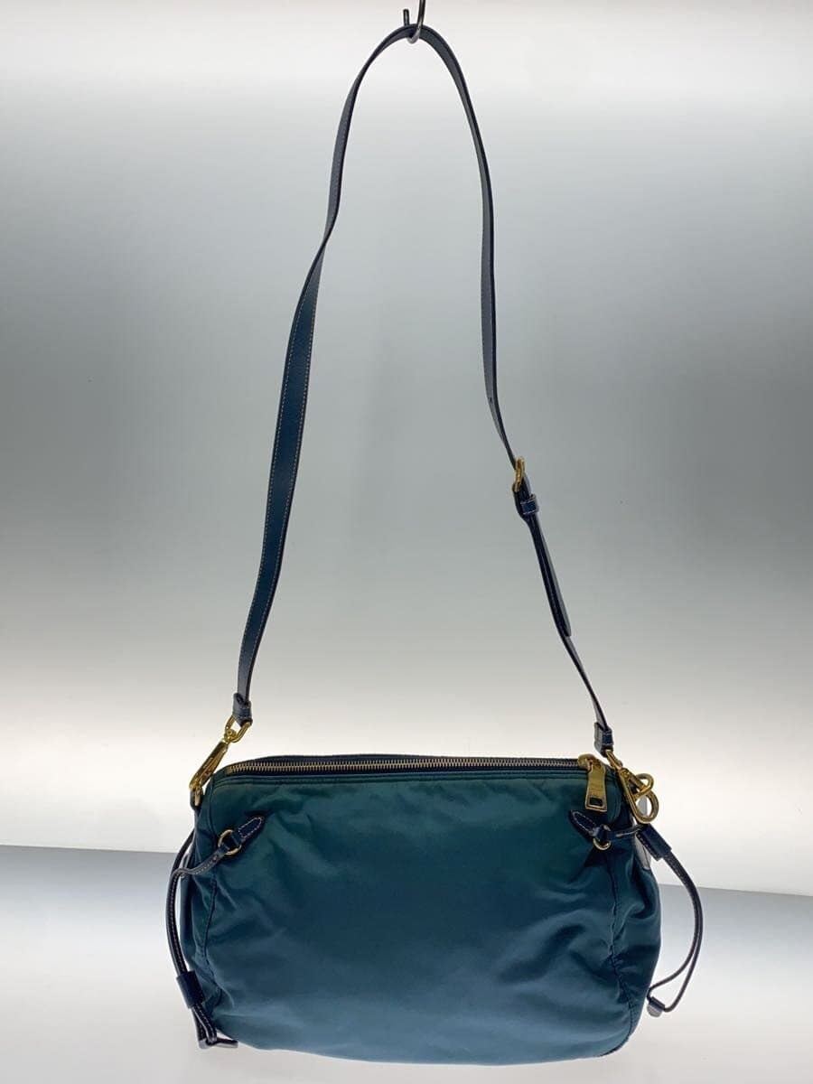 PRADA discoloration stains present shoulder bag nylon green plain BT0689 3