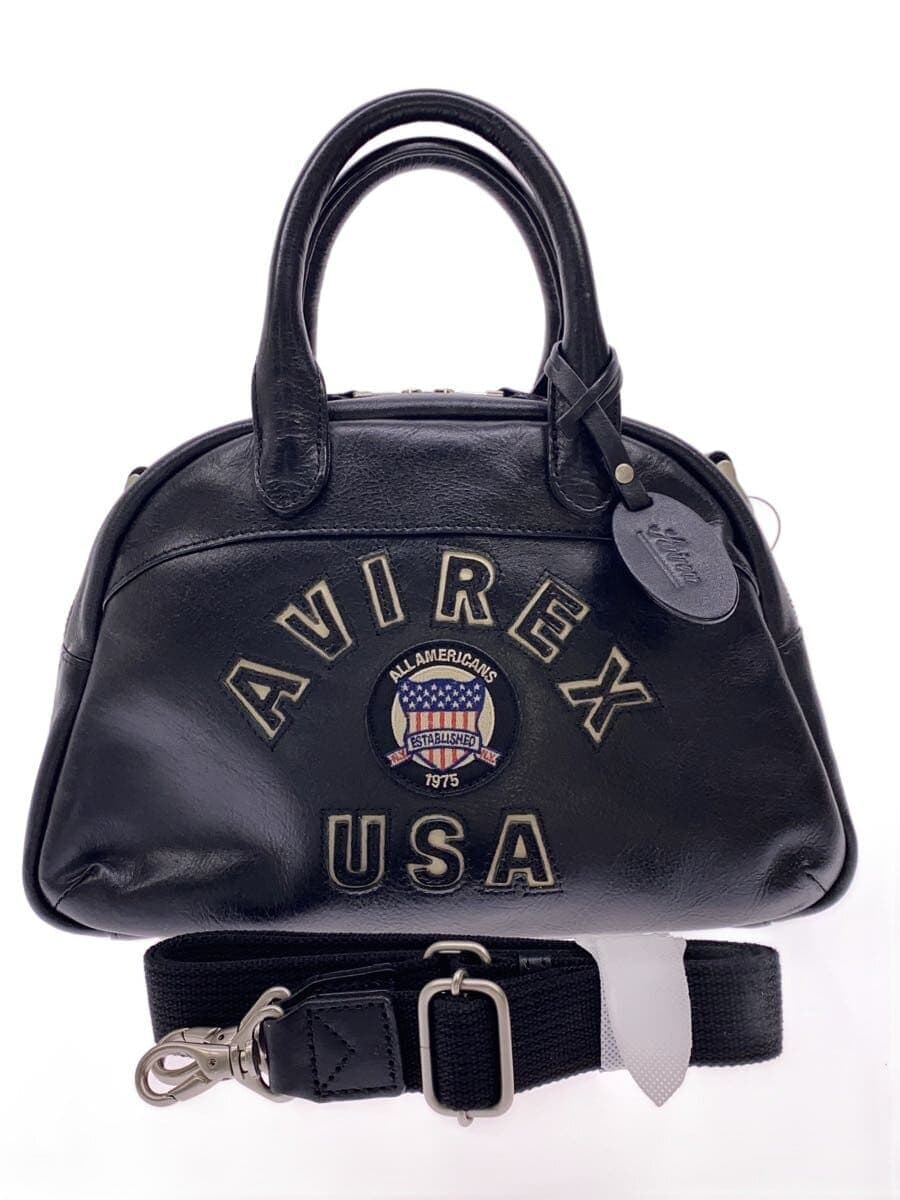AVIREX Bluto 2WAY Shoulder Bag Leather BLK