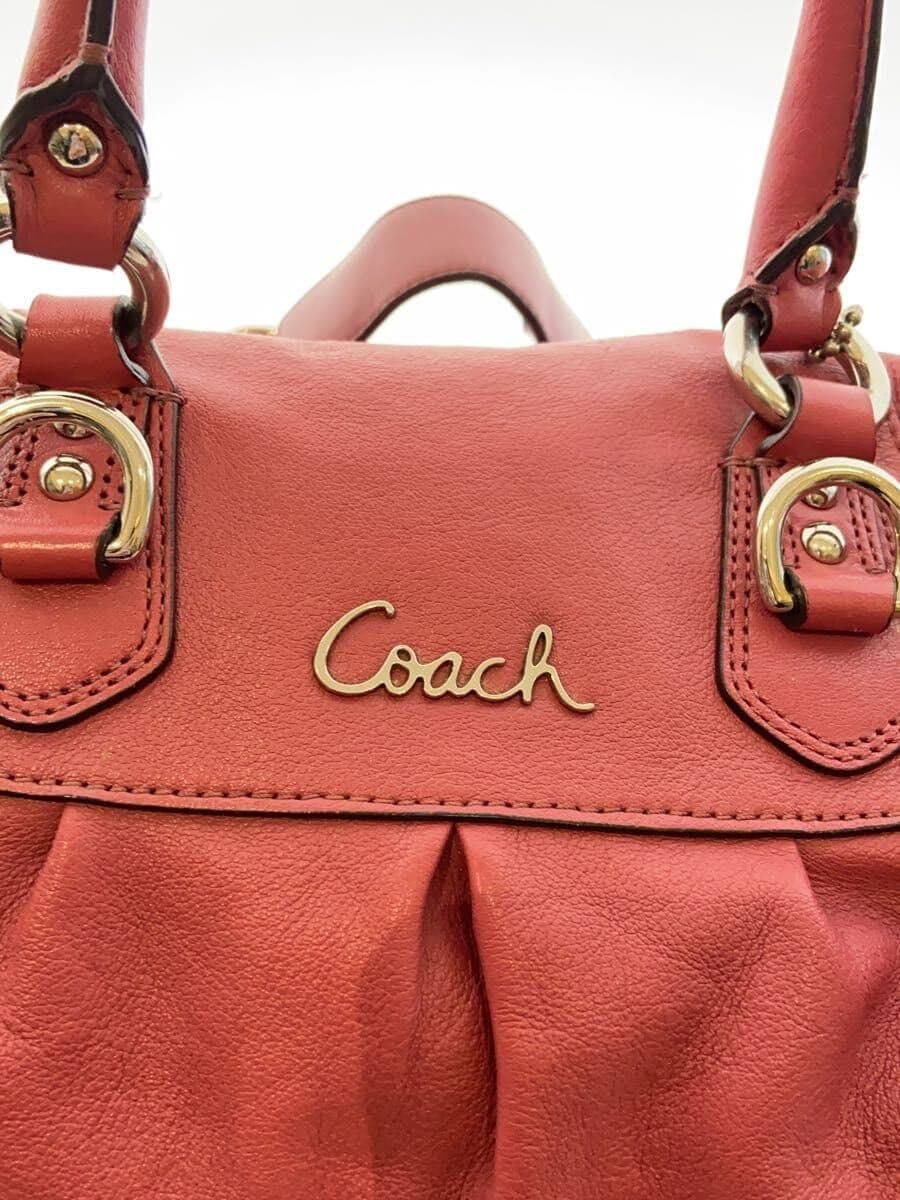 COACH handbag leather PNK F15445 5