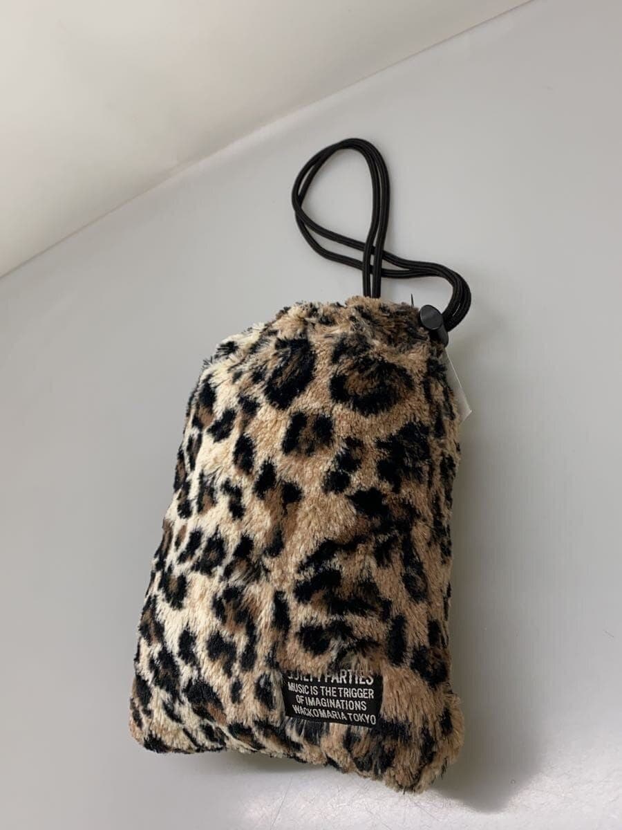 WACKO MARIA Drawstring Pouch Fur BEG Leopard 2