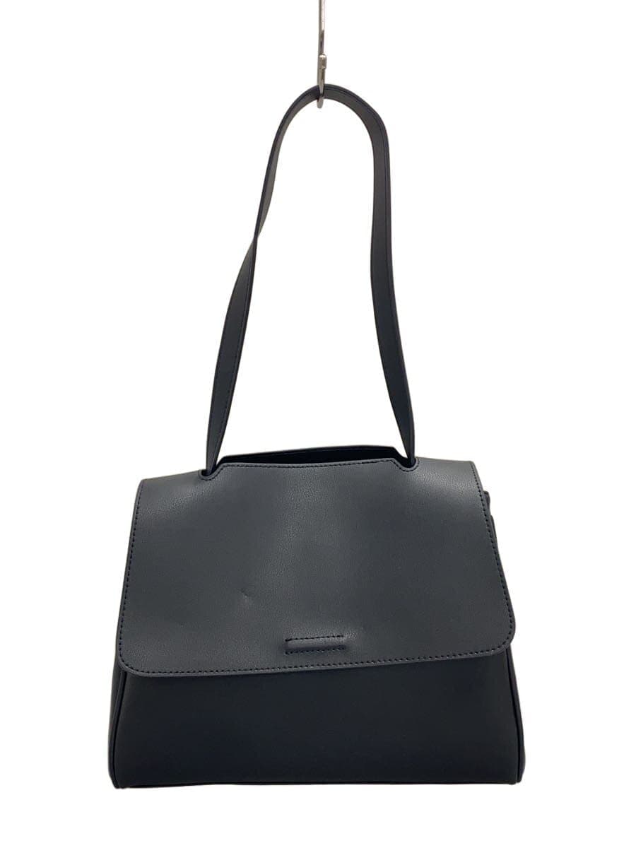 JISTORY Shoulder Bag Leather Black Plain