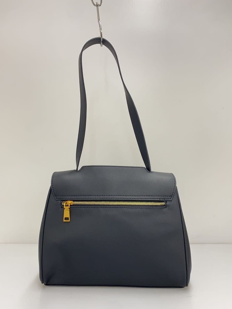 JISTORY Shoulder Bag Leather Black Plain 3