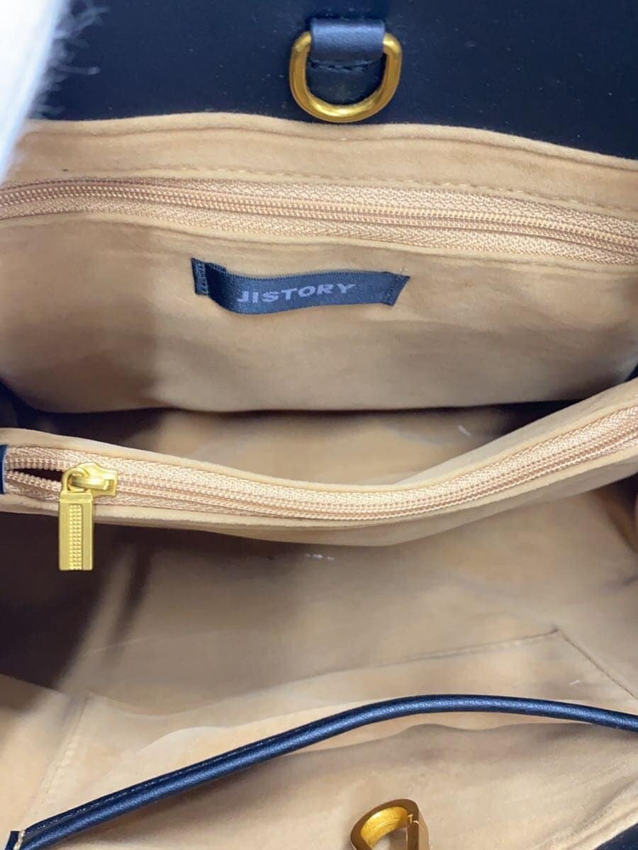 JISTORY Shoulder Bag Leather Black Plain 6