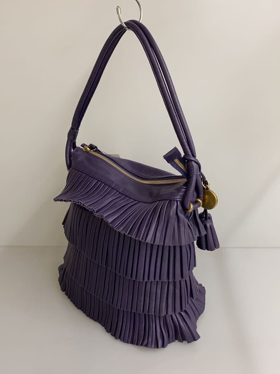 EMPORIO ARMANI fringe shoulder bag lamb leather PUP solid color 2