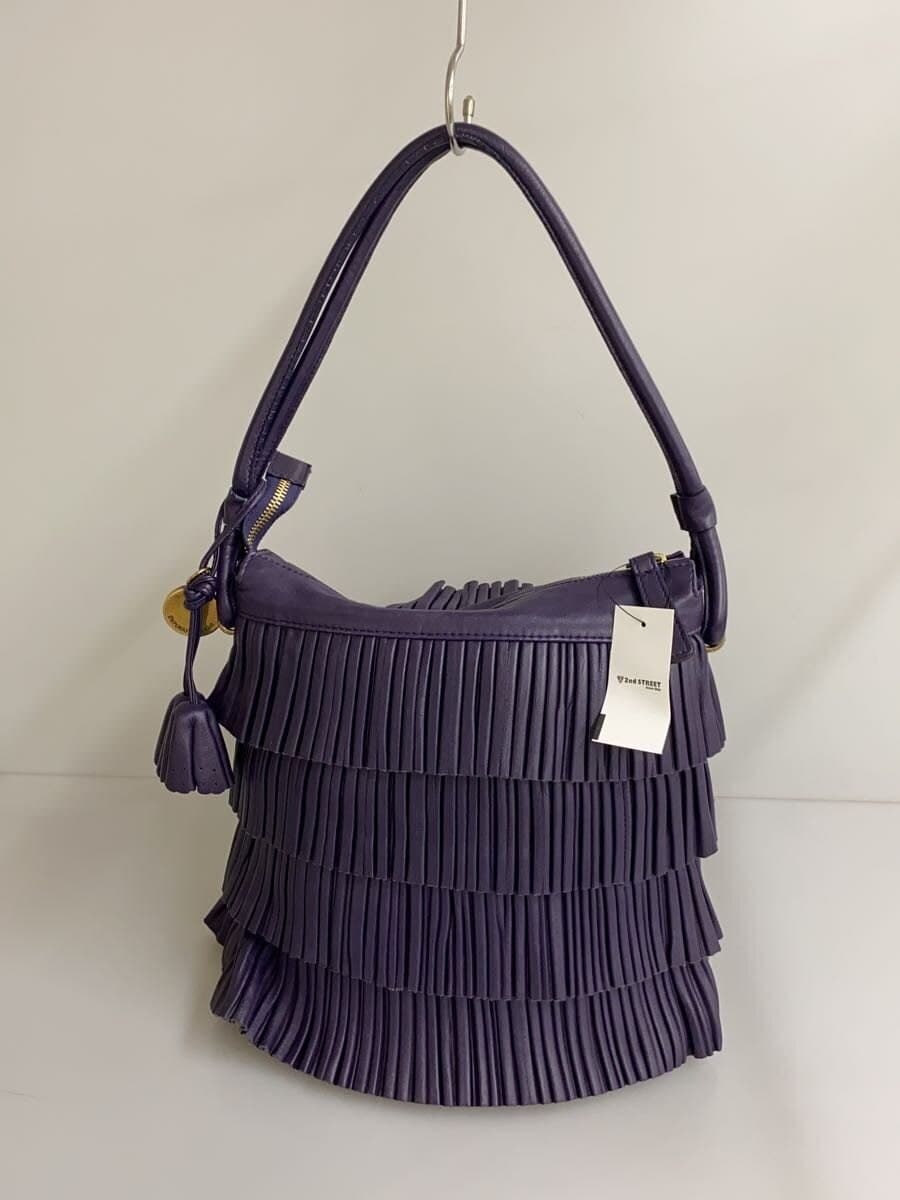 EMPORIO ARMANI fringe shoulder bag lamb leather PUP solid color 3