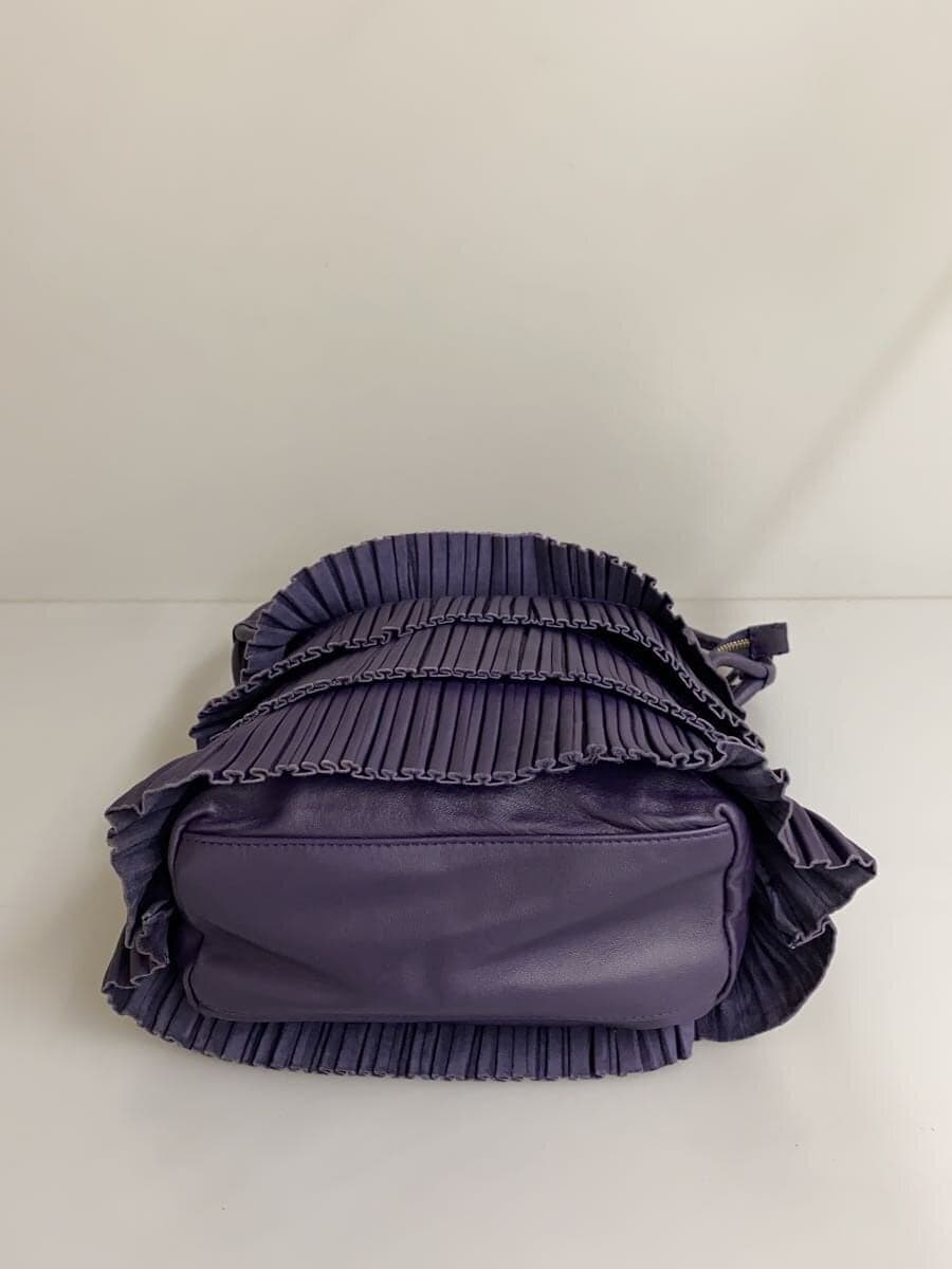 EMPORIO ARMANI fringe shoulder bag lamb leather PUP solid color 4