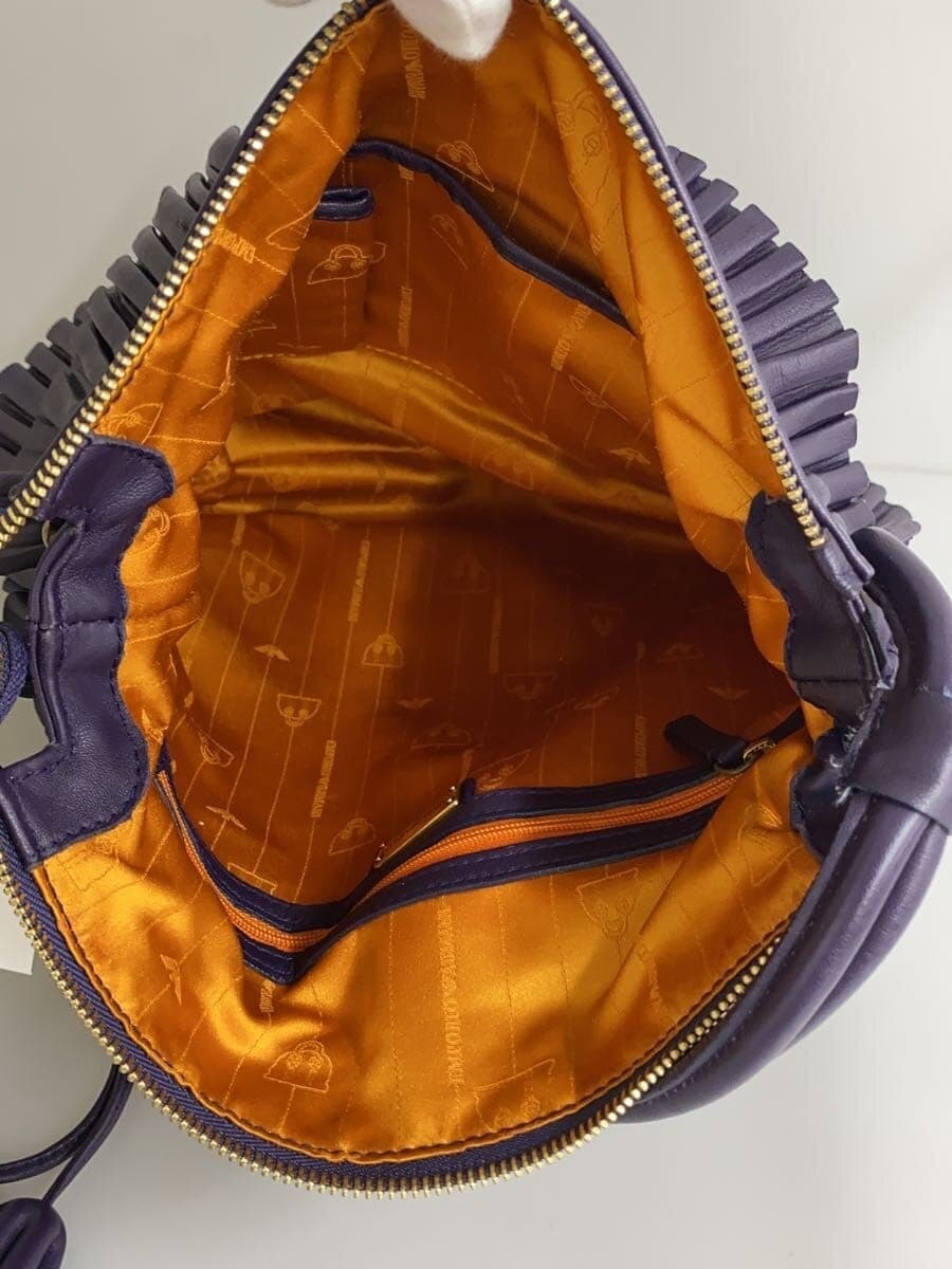 EMPORIO ARMANI fringe shoulder bag lamb leather PUP solid color 6
