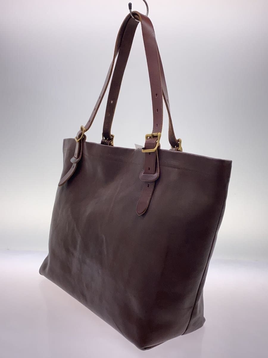 orSlowrubono Tote Bag Leather BRW Solid Color 2