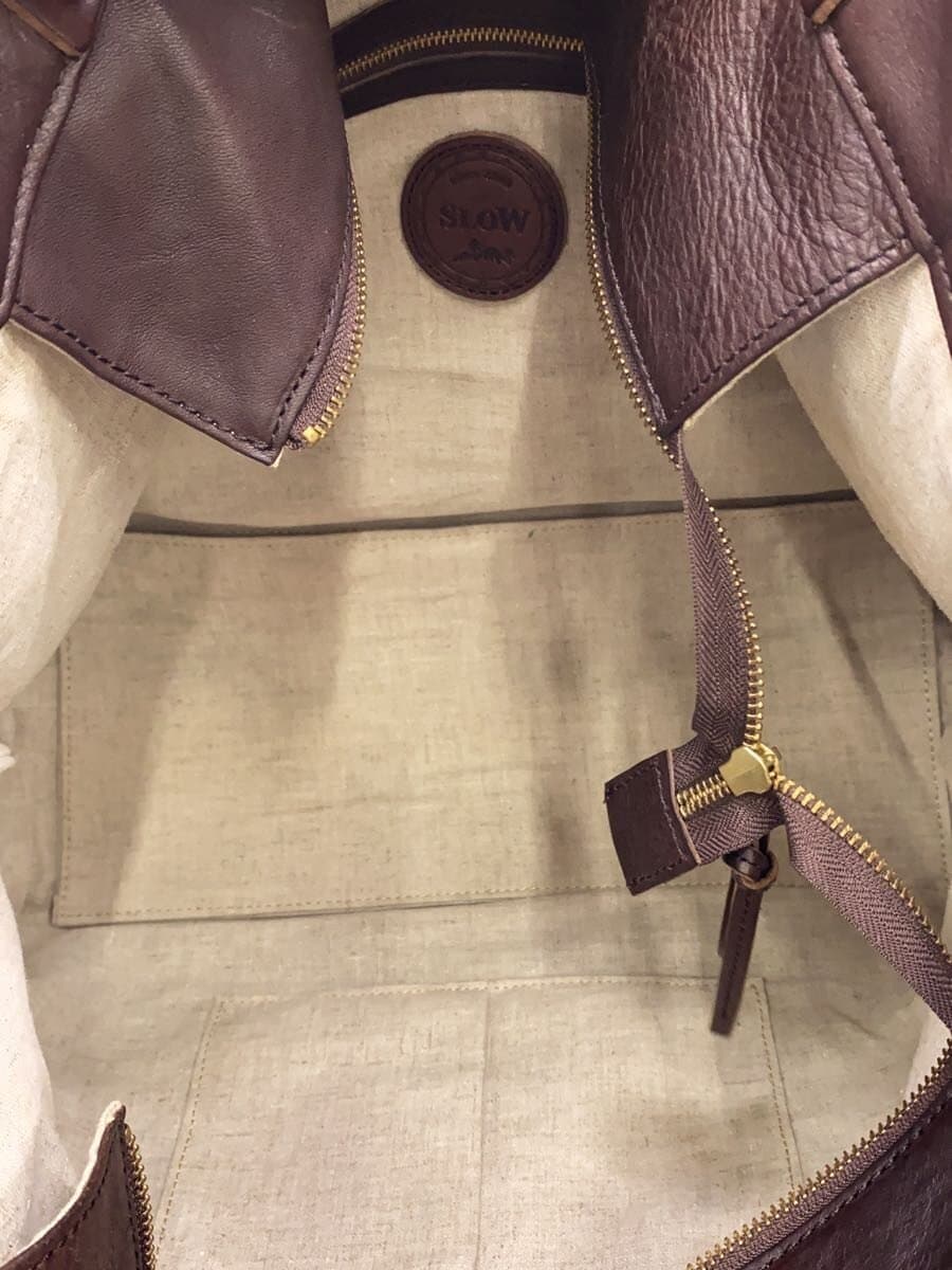 orSlowrubono Tote Bag Leather BRW Solid Color 6
