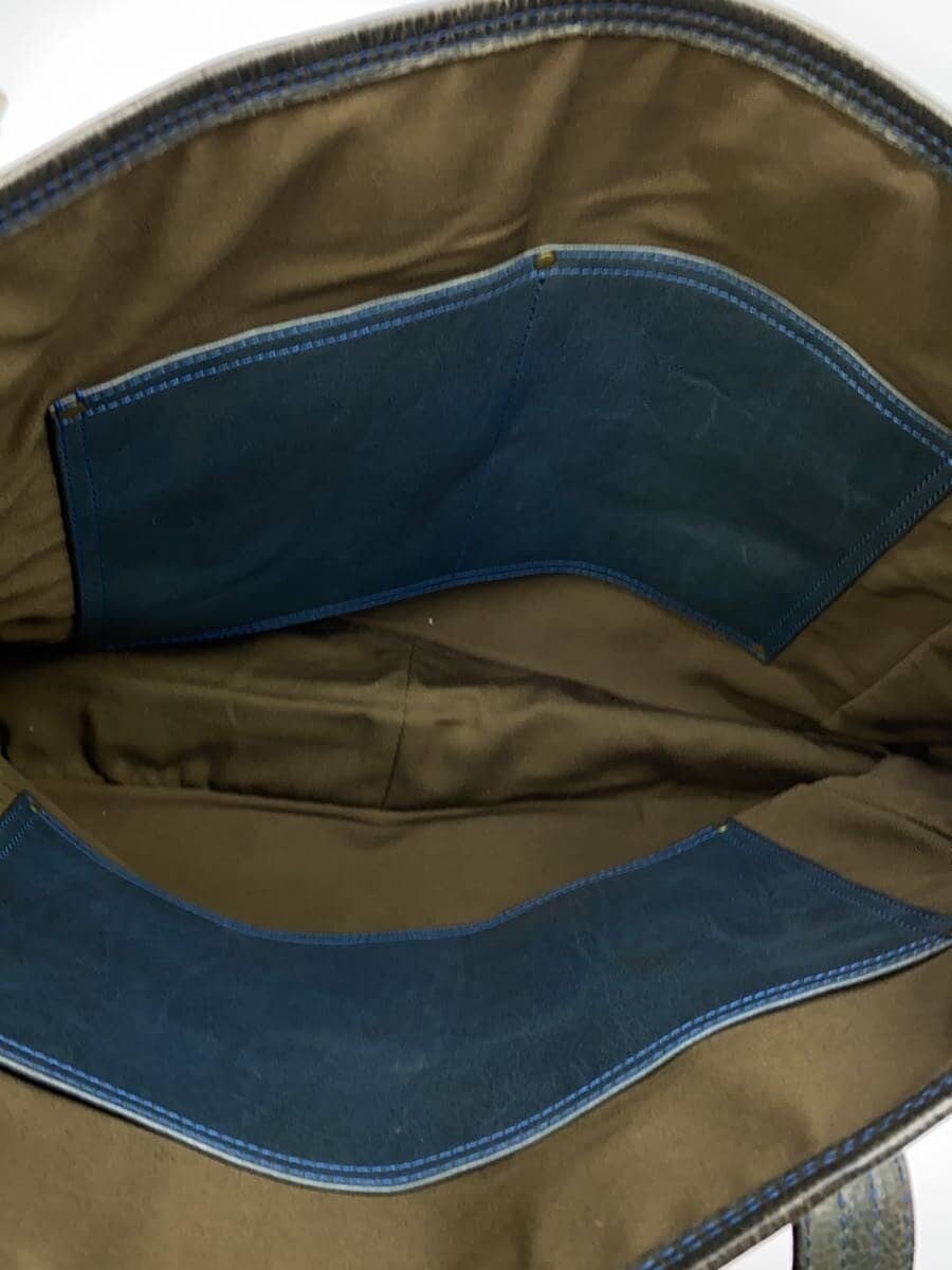 DAMASQUINA Tote Bag Leather GRN Solid 5