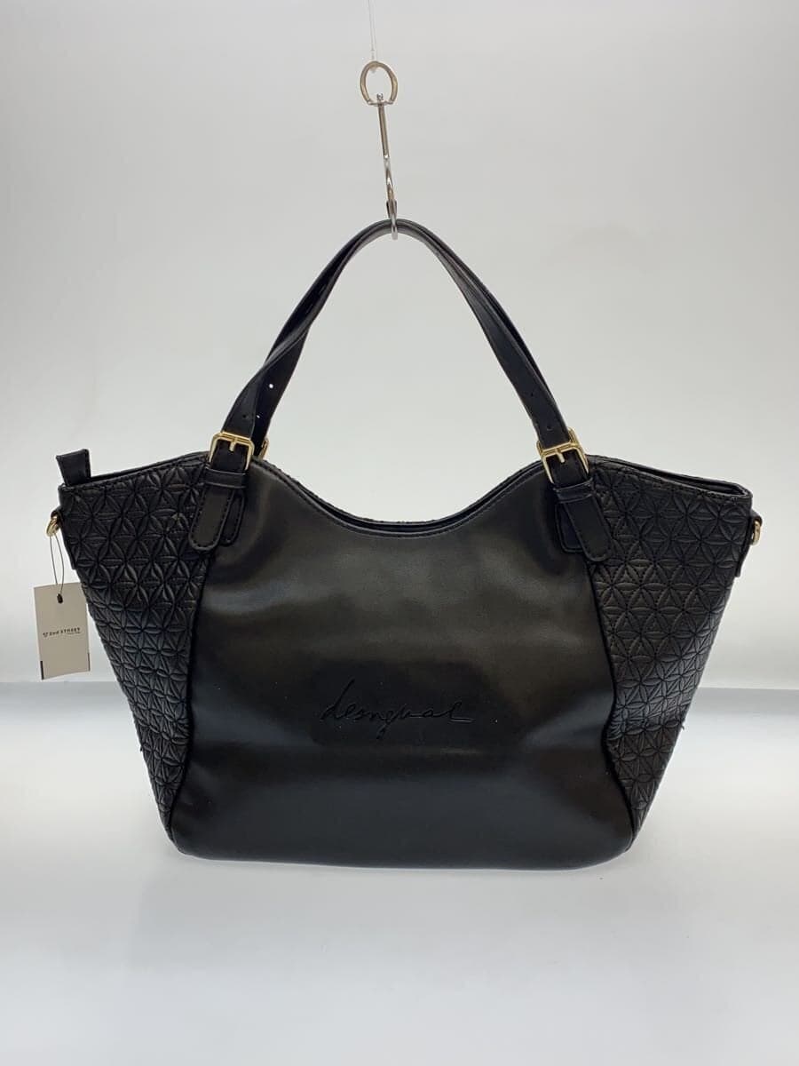 Desigual Tote Bag Leather BLK All Over Pattern 3
