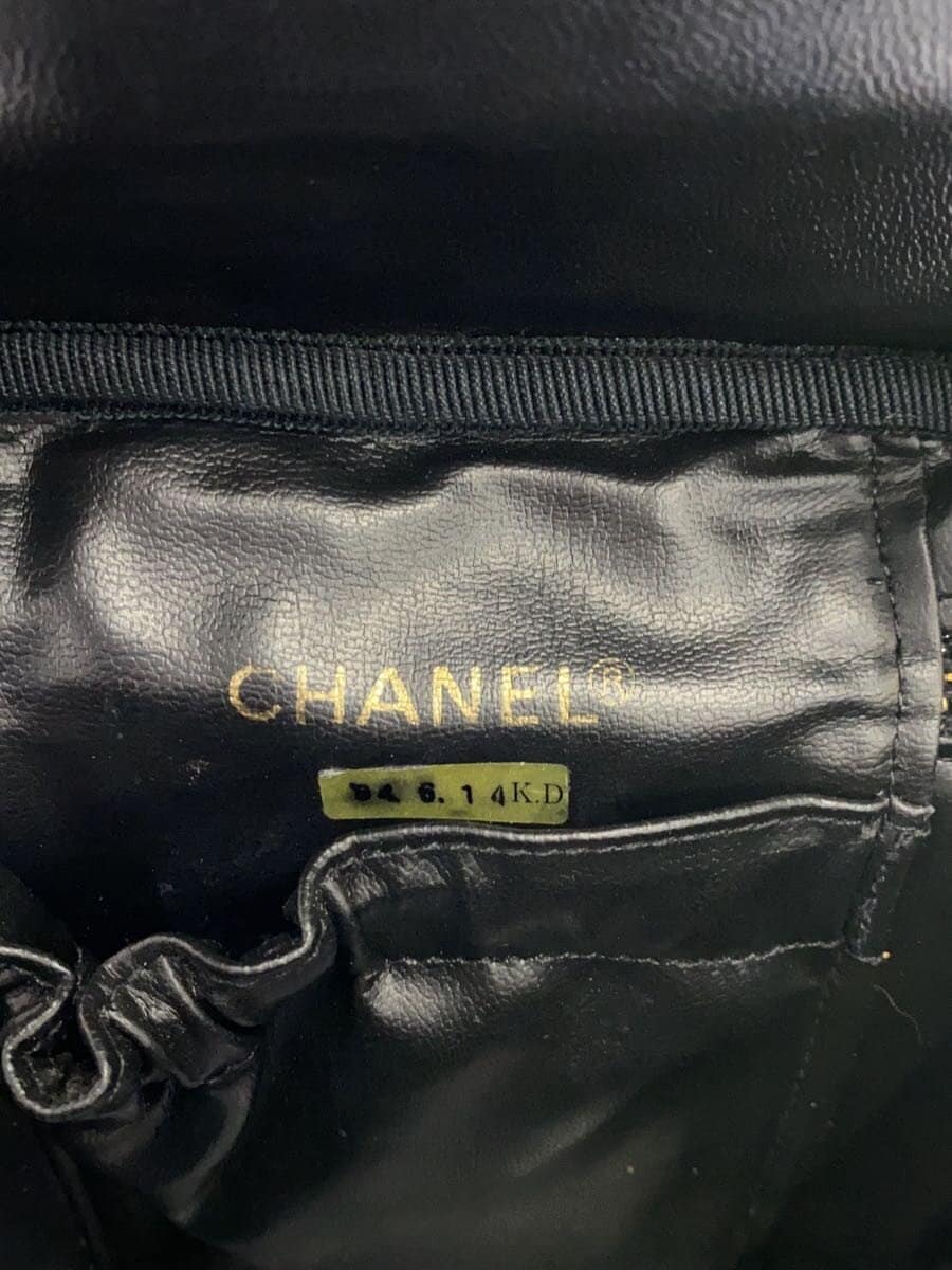 CHANEL Vanity Pouch BLK Bag Minor 々Scuff and Inside Signs of Use 5