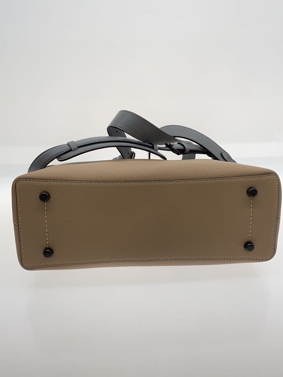 COACH Shoulder Bag Leather BEG Solid C2590 4