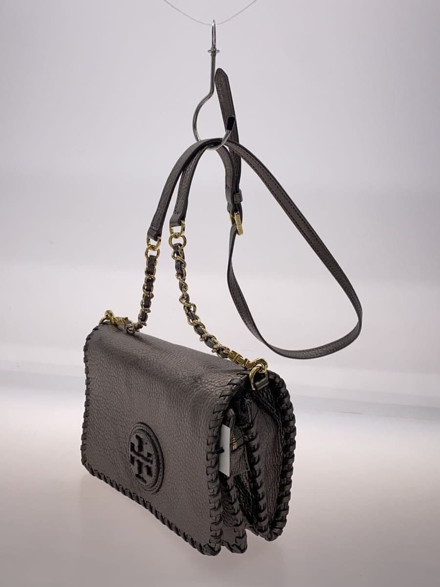 TORY BURCH Shoulder Bag Leather SLV Solid 2