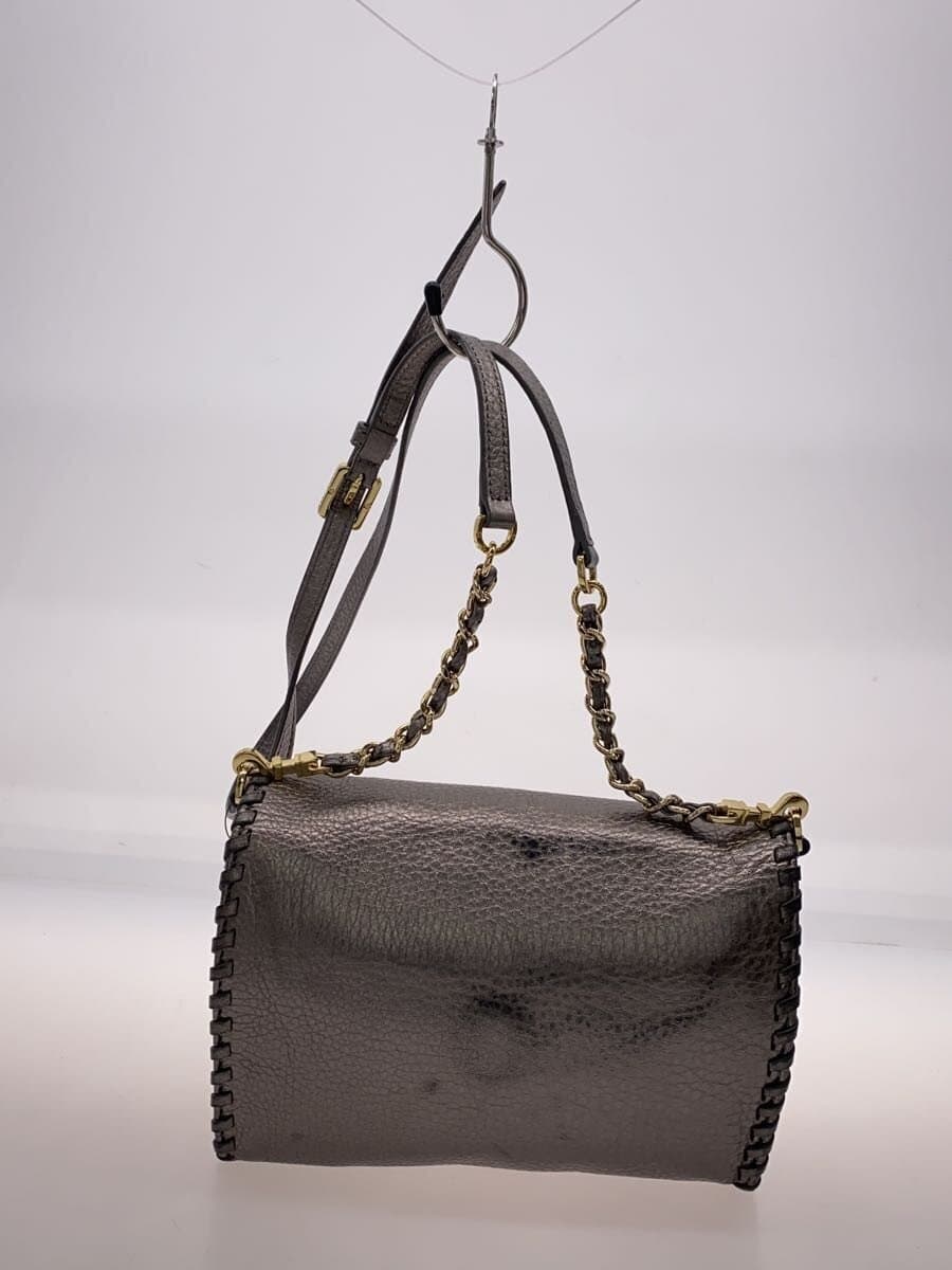 TORY BURCH Shoulder Bag Leather SLV Solid 3