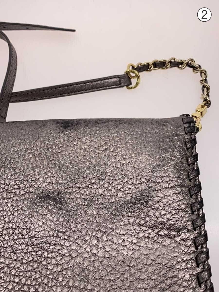 TORY BURCH Shoulder Bag Leather SLV Solid 8