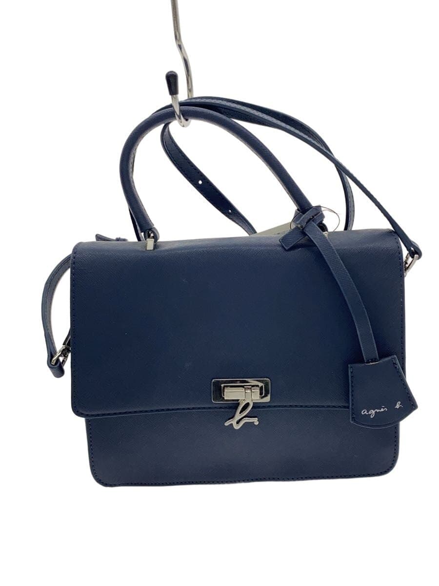 agnes b. Handbag Leather BLU HS31-02