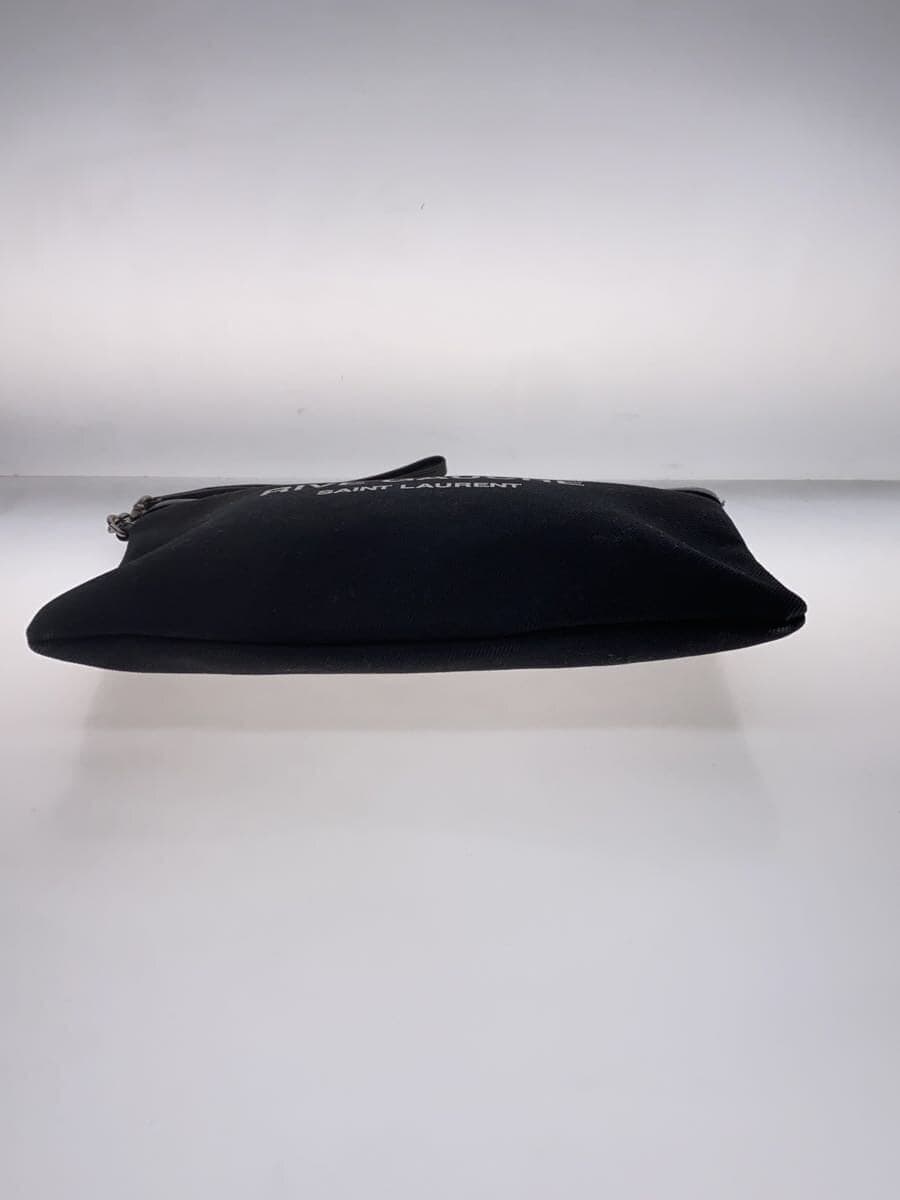 SAINT LAURENT Second Bag Canvas BLK Print 4